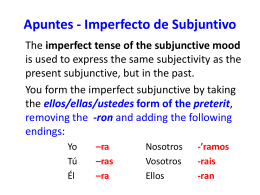 Apuntes - Imperfecto de Subjuntivo