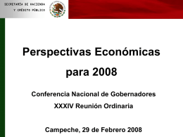 Perspectivas Económicas para 2008
