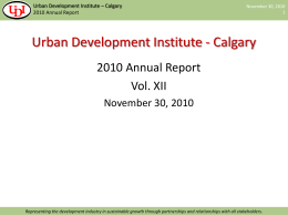 UDI Annual Report - 2010 - Urban Development Institute