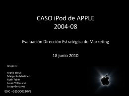CASO iPod de APPLE Evaluación Dirección Estratégica