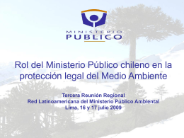 El Ministerio Público Chileno en la defensa del Media Ambiente