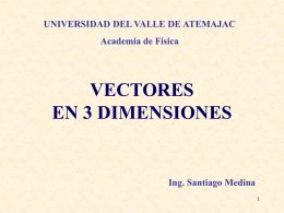 Presentaciòn de vectores en tres dimensiones