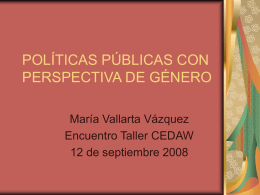 María Vallarta. Políticas Públicas con Perspectiva de Género.