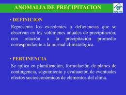 Anomalía de Precipitación