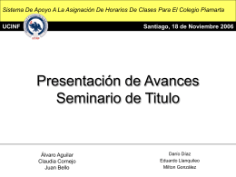 Presentación de Avances Seminario de Titulo