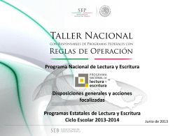 Taller Nacional PNLE - Programa Nacional de Lectura