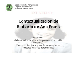 Contex. Ana Frank - Blog de Lenguaje y Comunicación