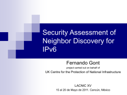 IPv6 - Fernando Gont