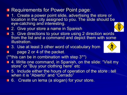 Project - Power Point Slide