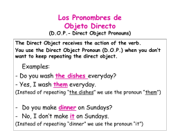 DOP- Direct Object Pronouns