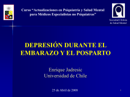 Depresión Posparto - Sociedad Chilena de Salud Mental