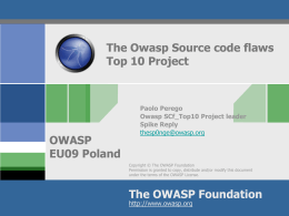 AppSecEU09_owasp_source_code_flaws_top_10