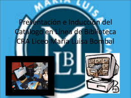 Capacitación de Catálogo en línea de Biblioteca CRA Liceo María