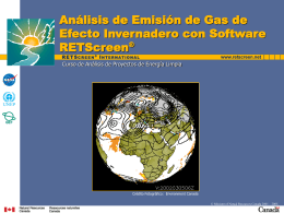 Greenhouse Gas Analysis with RETScreen Software