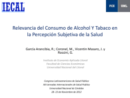 Relevancia del Consumo de Alcohol Y Tabaco en la Percepción