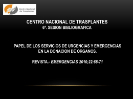 papel de los servicios de urgencias y emergencias en la donacion