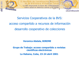 Servicios Cooperativos de la BVS