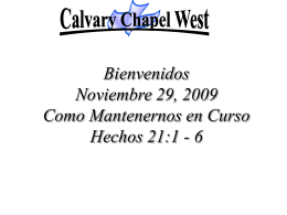 Acts 21: 1-6 - Calvary Chapel West