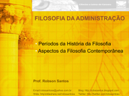 Prof. Robson Santos Períodos da História da Filosofia