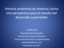 Historia ambiental de America Latina Una persperctiva para el