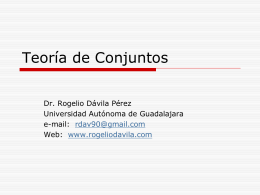 Conjuntos - Página oficial del Doctor Rogelio Davila Pérez