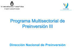 Programa Multisectorial de Preinversión III