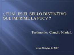 Testimonio: Claudio Niada I.