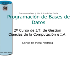 Programación de Bases de Datos © Carlos de Mesa Mansilla