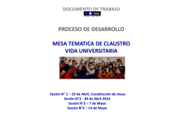 Mesa Temática Vida Universitaria, Actas de Trabajo, mayo 2014.