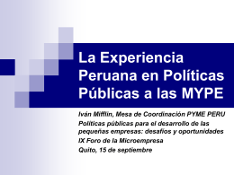 La Experiencia Peruana en Políticas Públicas