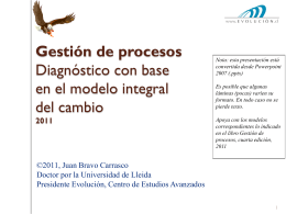 Diagnóstico de procesos con base en MIC 2011