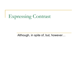 Expressing Contrast - BLOG 1r BATXILLERAT