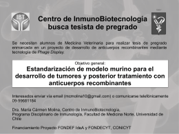 Centro de InmunoBiotecnología busca tesista de pregrado - U