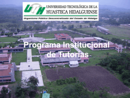 Programa Institucional de Tutorías - Universidad Tecnológica de la