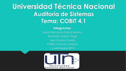 Universidad Técnica Nacional Calidad del Software Tema: COBIT