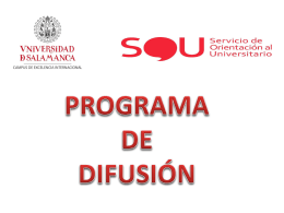 Programa de difusión USAL (2013/2014): acceso a la Universidad