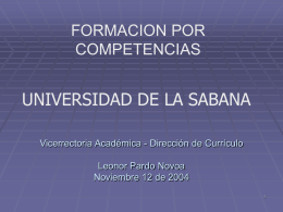 UNIVERSIDAD DE LA SABANA Vicerrectoria Académica