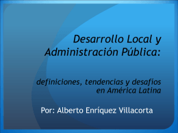 Desarrollo Local y Administración Pública: definiciones
