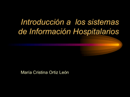 Introducción a los sistemas de Información Hospitalarios
