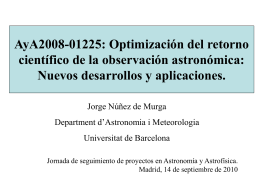 PROYECTO AyA2008-01225 - Departament d`Astronomia i