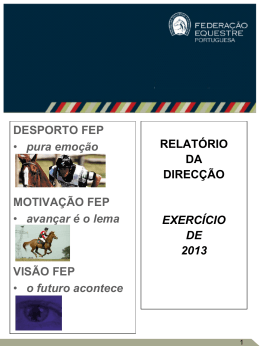 Diapositivo 1 - Federação Equestre Portuguesa