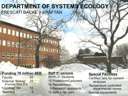 department of systems ecology