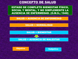 CONCEPTO DE SALUD - Facultad de Medicina