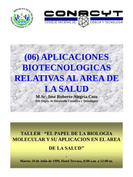 Biotecnología - Consejo Nacional de Ciencia y Tecnología
