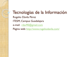 Tecnologías de la Información - Página oficial del Doctor Rogelio