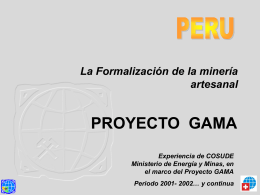 Formalización de la Minería Artesanal Peru