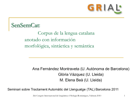 SenSemCat: Corpus de la lengua catalana anotado con información