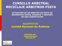 Diapositiva 1 - Federación Madrileña de Bádminton