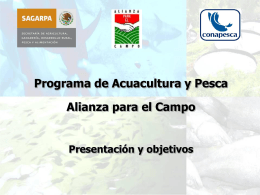 Presentación y objetivos del Programa Acuacultura