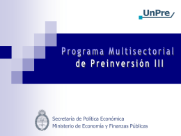 Programa de Preinversión III - Gobierno de la Provincia de Entre Ríos